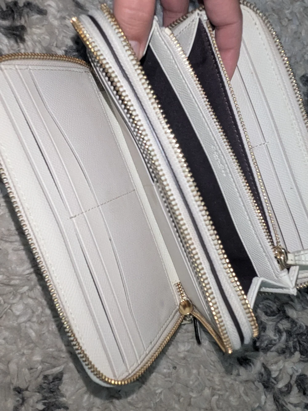 Coach Pebbled Leather Zip Wallet in Light Pink